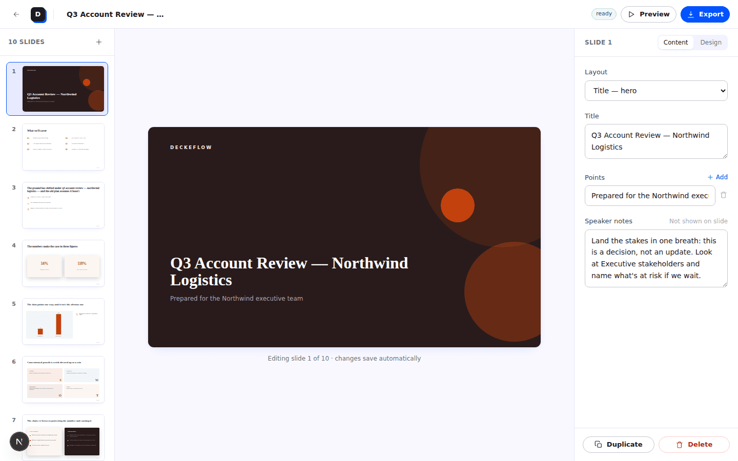 The DeckeFlow editor